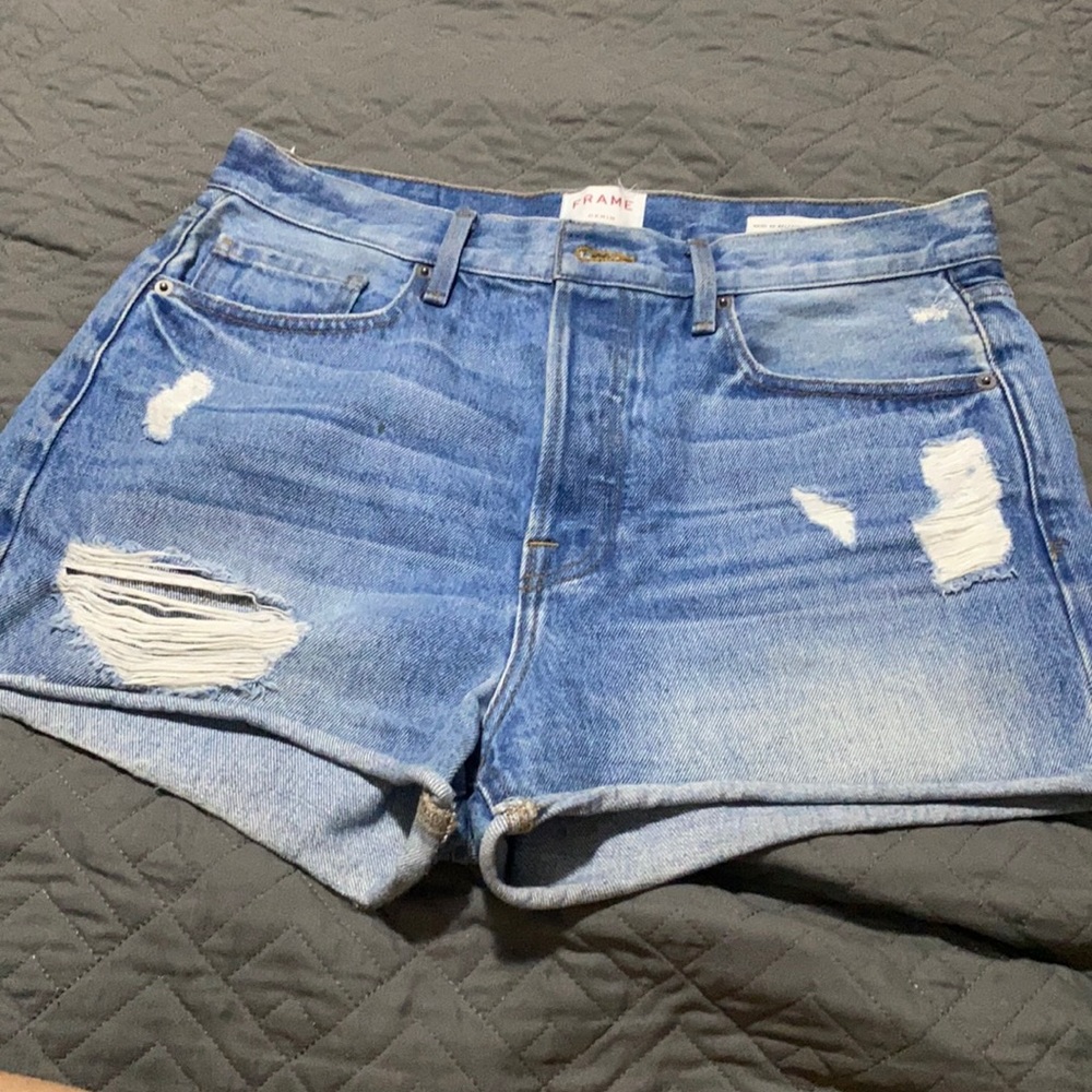Worn Frame denim distressed shorts